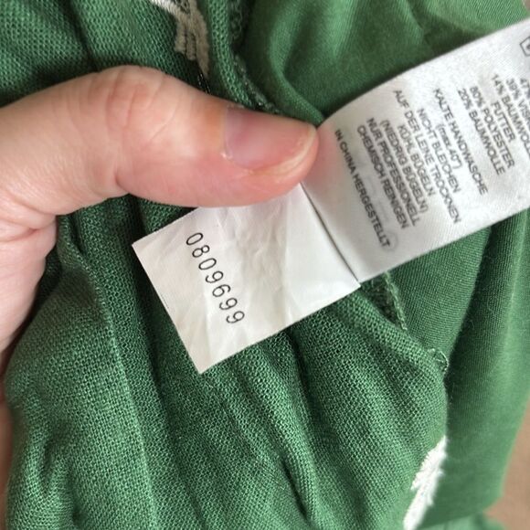 HOUSE OF HARLOW 1960 Embroidered Green Patterned Wide Leg Pants size Large - Picture 9 of 9